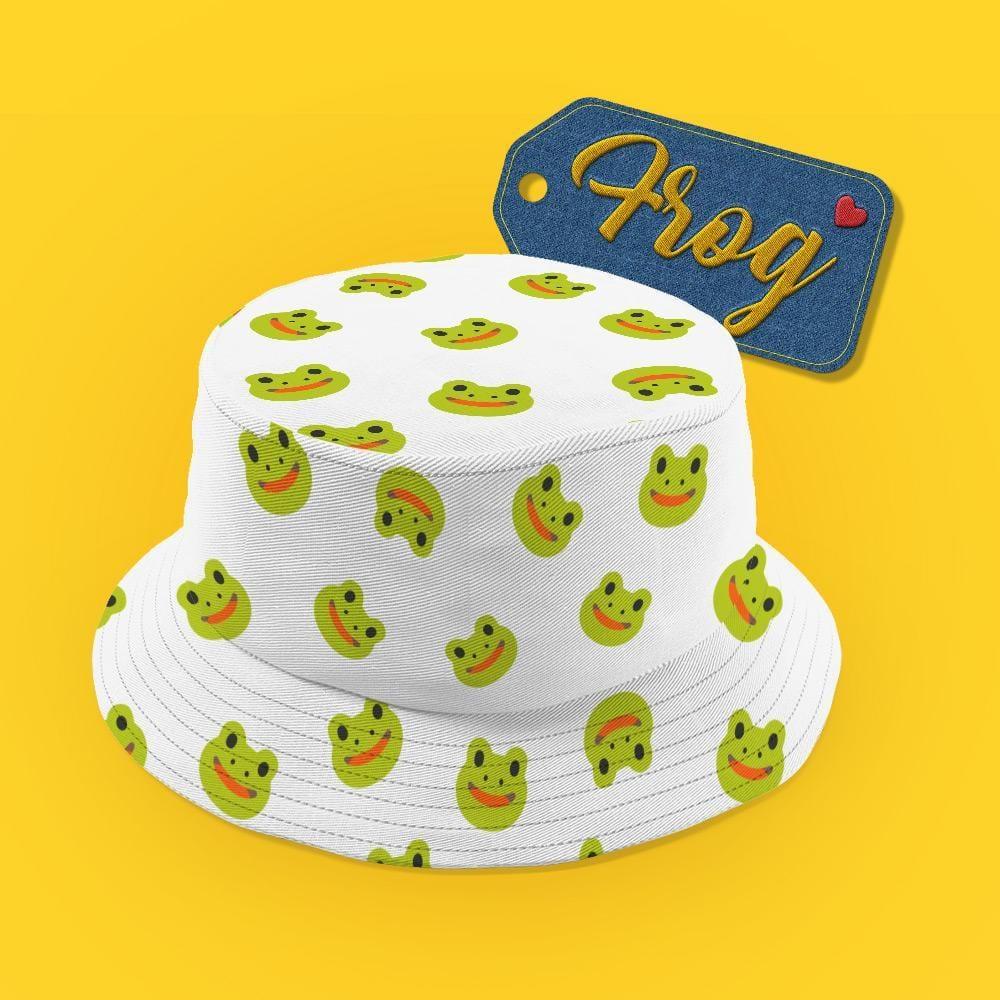 Frog Print Fisherman Hat Summer Bucket Hat Gifts for Her Cotton