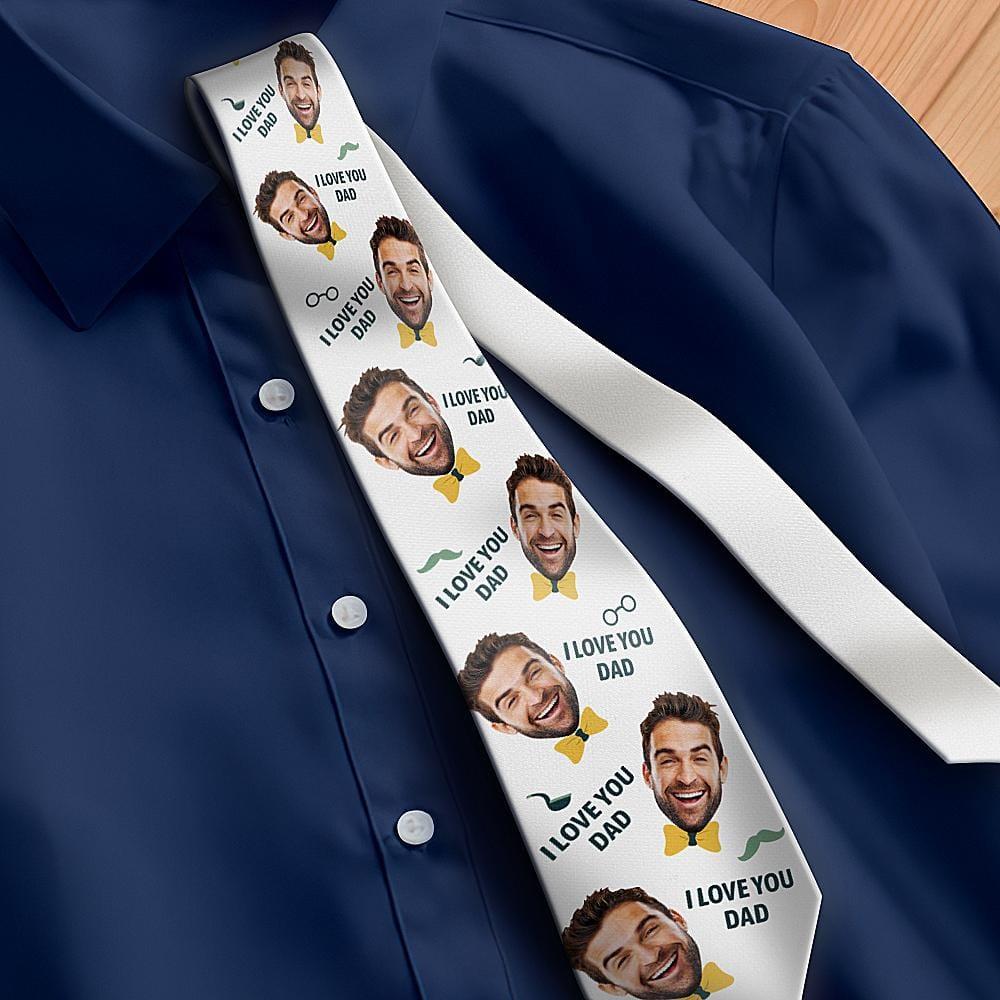 Custom White Tie Fathers Day Gifts- "I Love You Dad"