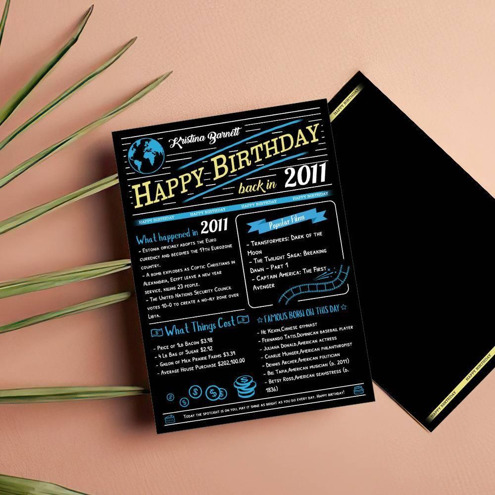 Custom 10th Birthday Cards Custom 2011 Newspaper Greeting Card 10th Birthday Gift