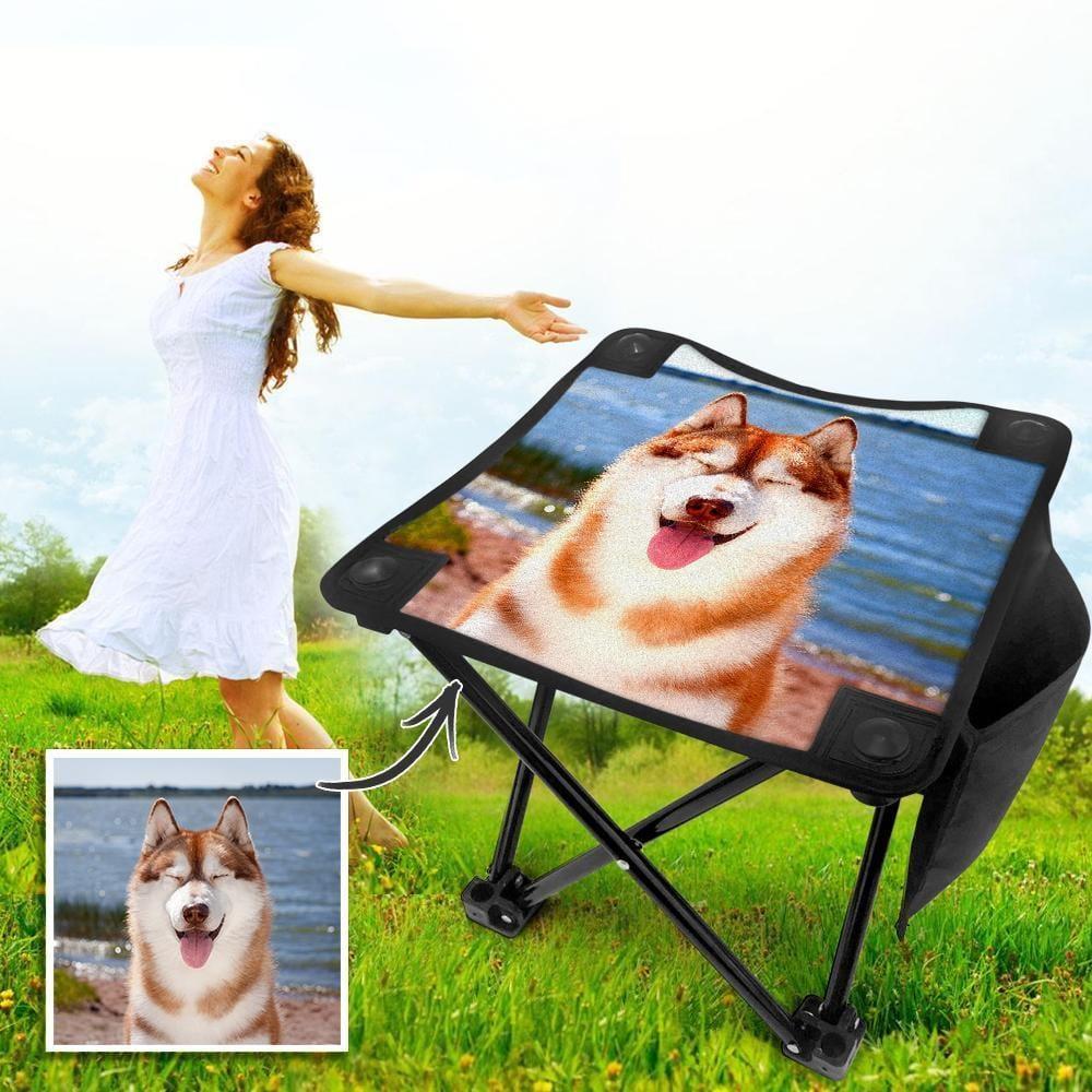 Photo Camping Stool Custom Folding Chair Personalized Picnic Chairs