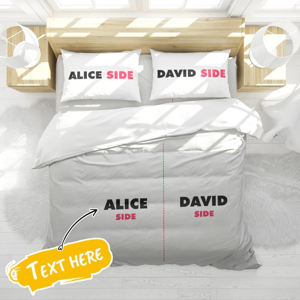 Personalized Double Bedding Set Custom Name Bedding Couple Gifts