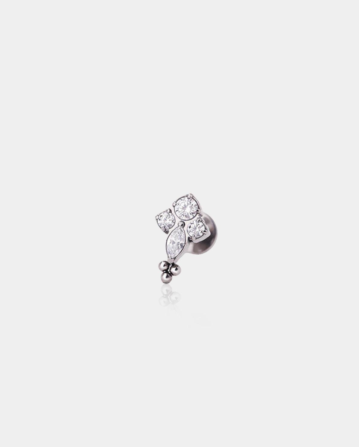 Windmill CZ Internally Threaded Titanium Helix Stud - Style3