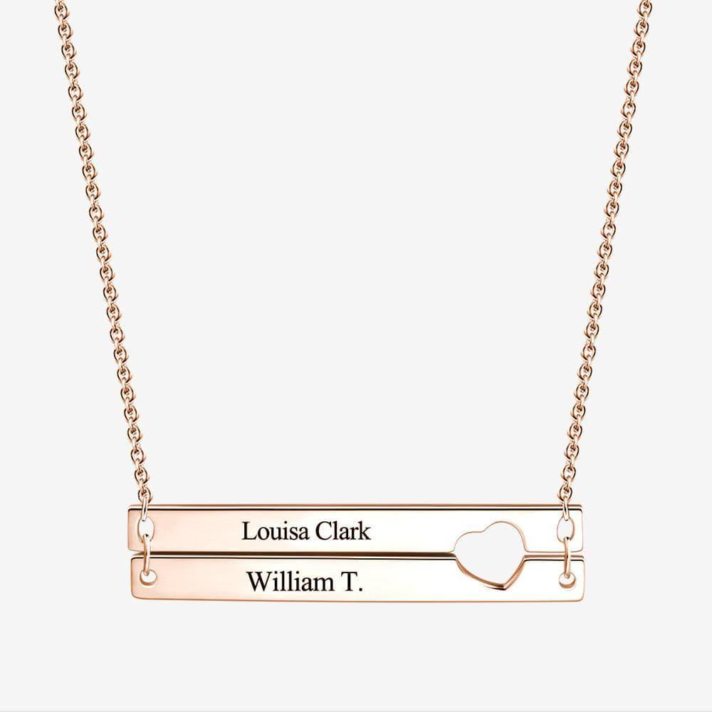 Best Friend Gift Double Bar Necklace with Name