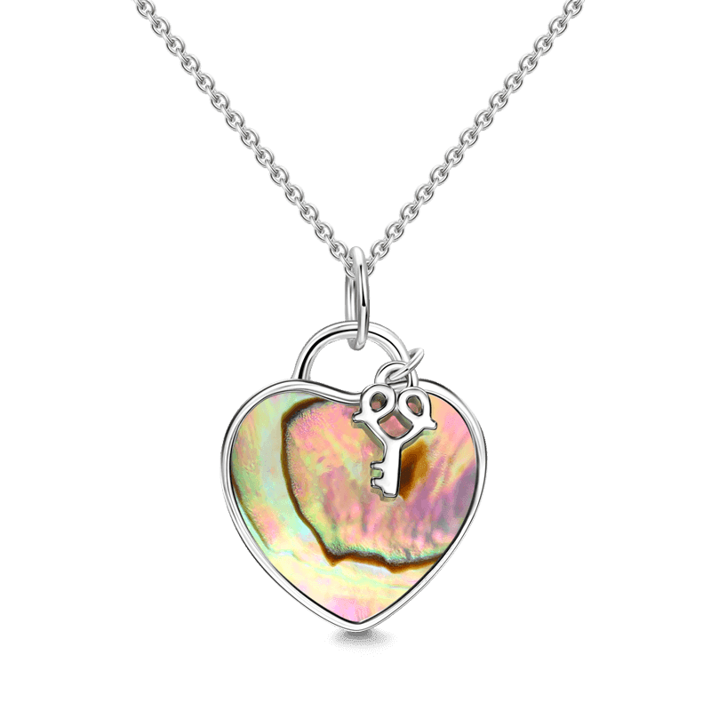 Heart And Key Necklace Silver Gifts For Couples