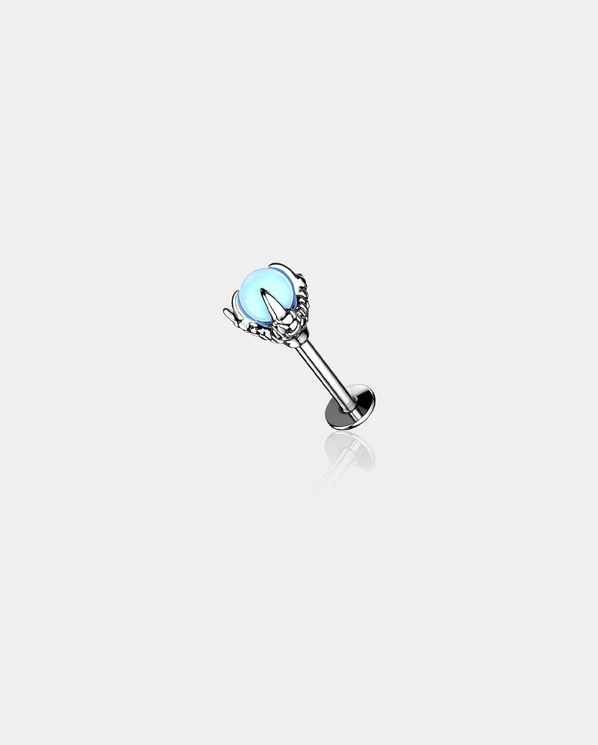 Opalite Dragon Claws Helix Stud - Silver
