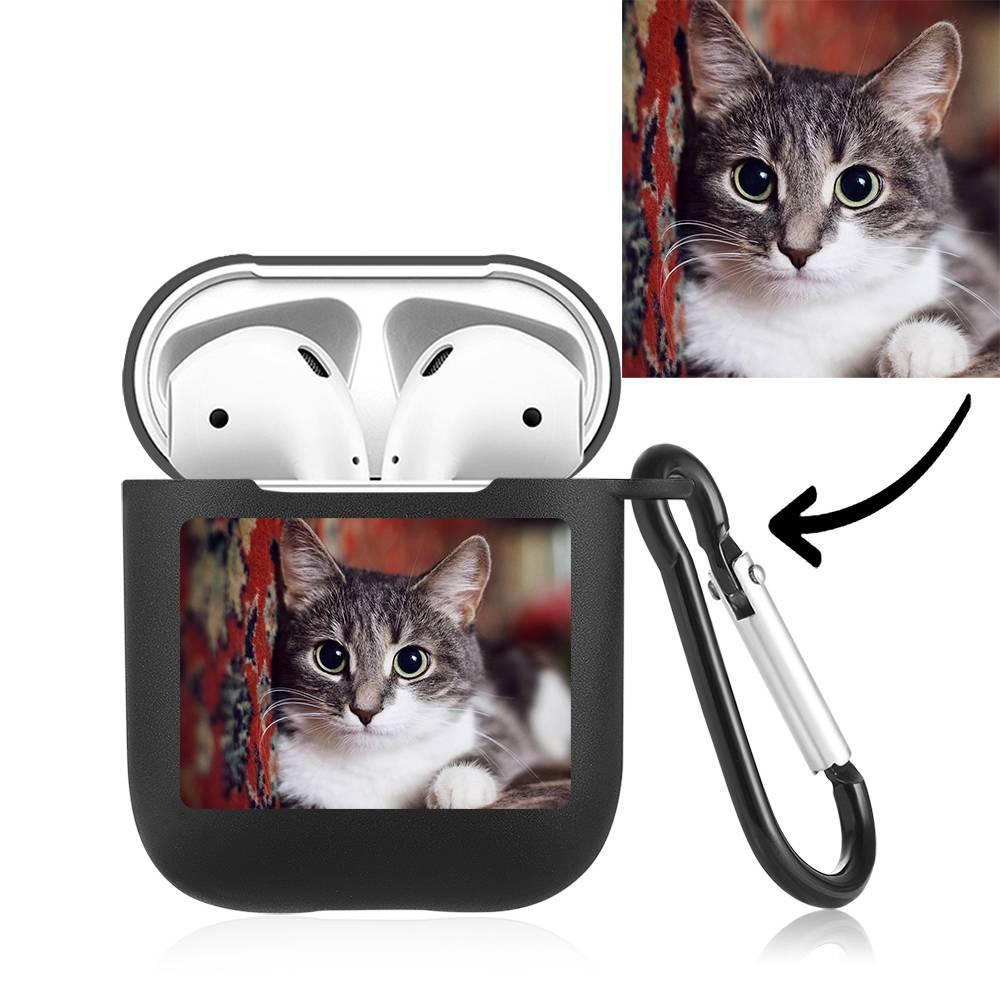 Custom Photo Earphone Case for AirPods Cat - Black