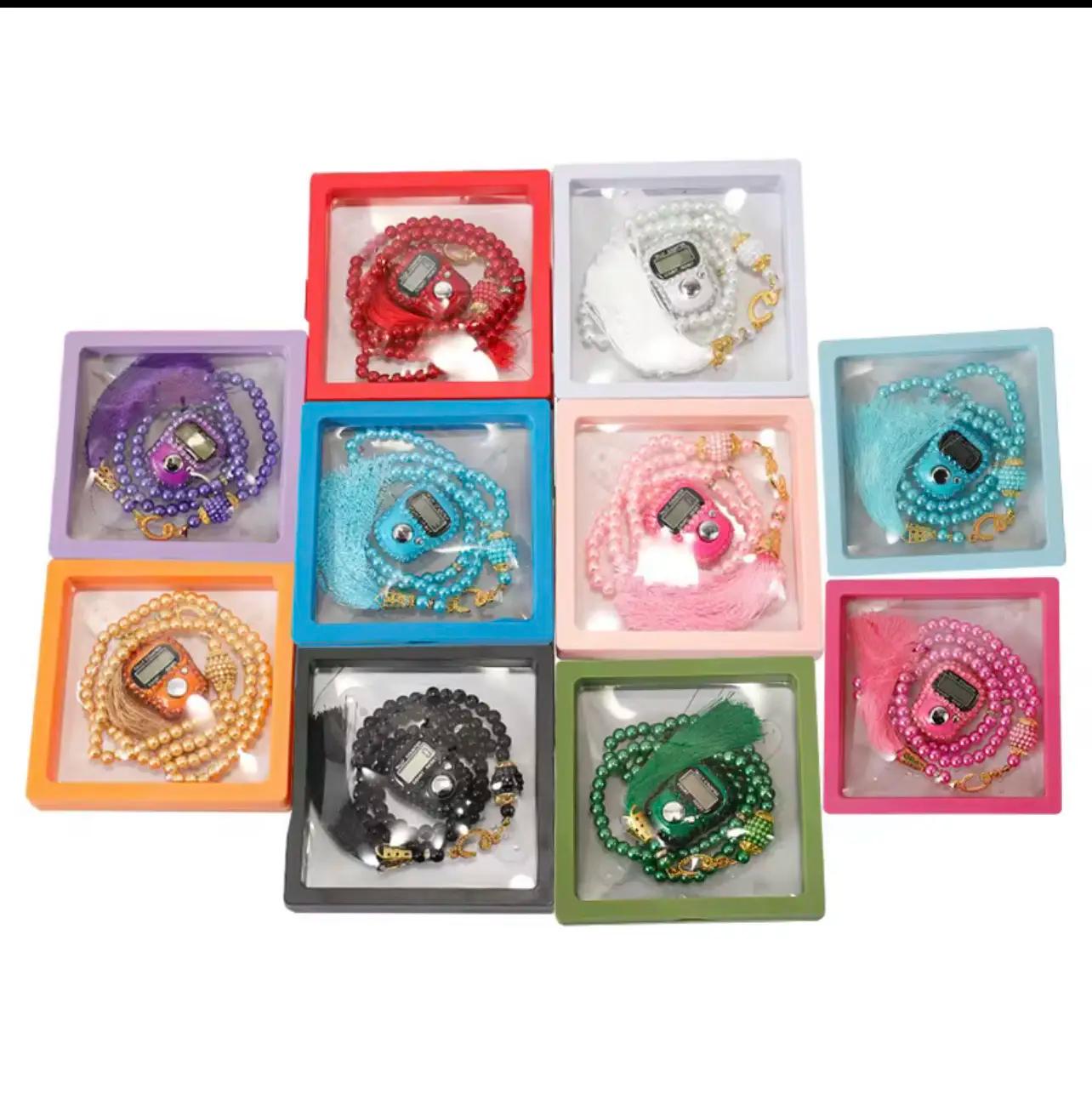Tashbeeh, tasbih muslim gift set with digital counter, 2 Pieces Gift for Ramadan & Eid & Mevlüt (Pink) İhvan