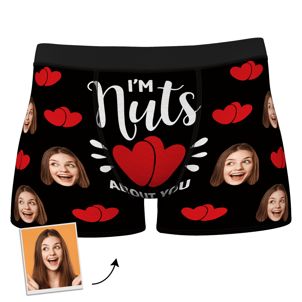 Boyfriend Gift Customized Boxer with Girlfriend's Face - I'm Nuts