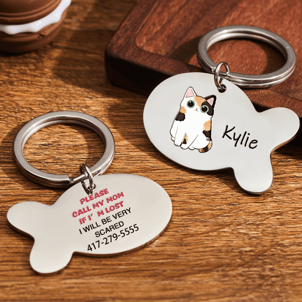 Personalised ID Pet Tags Cat Tags I Will Be Very Scared Cat Tag