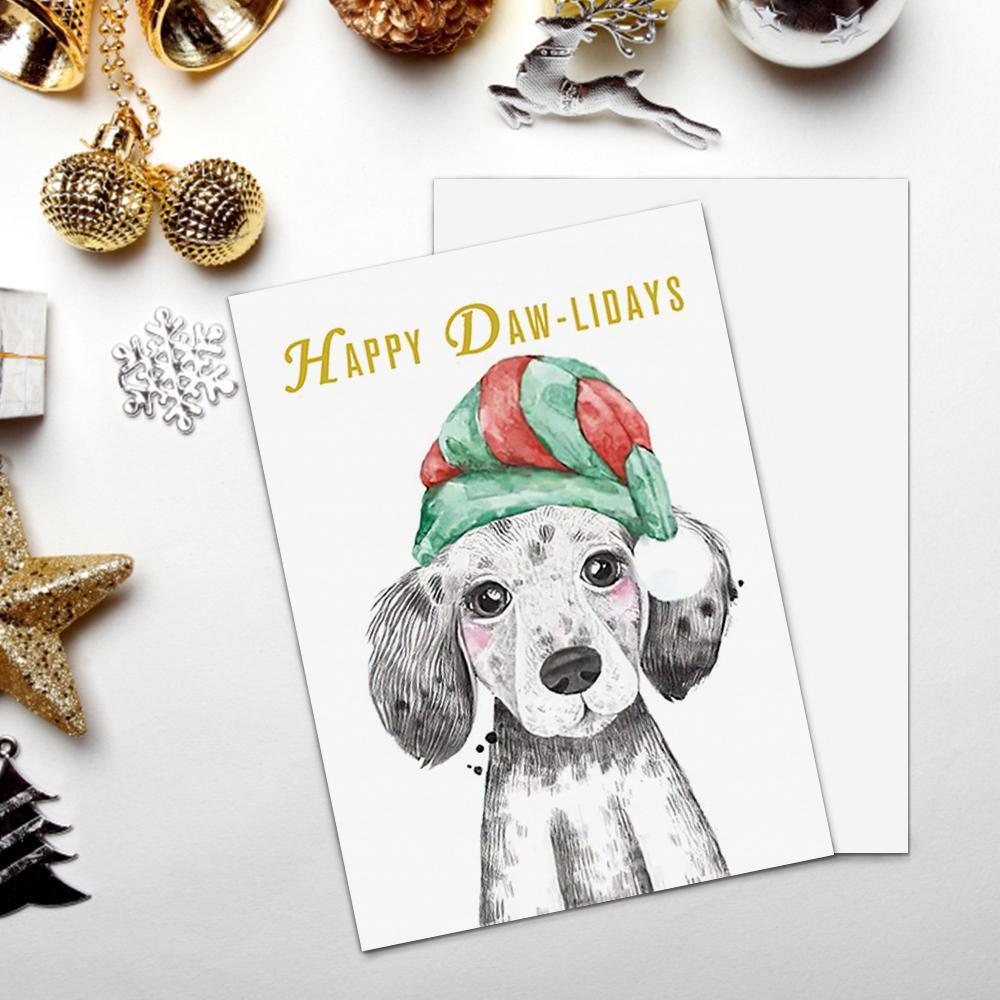 Christmas Card Holiday Card Happy Daw-lidays-Vertical Card