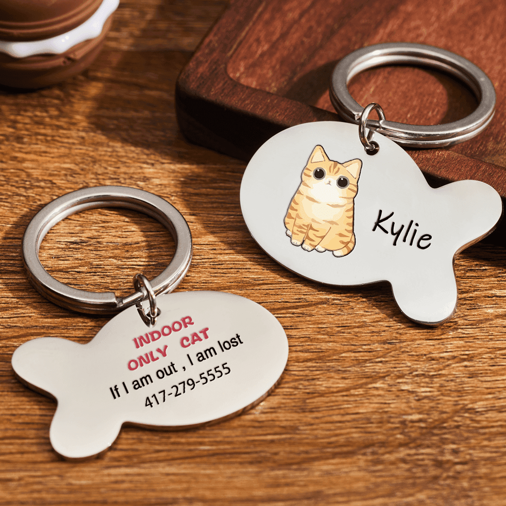 Personalised Cat Tags Custom Fish Cat ID Tag - "Fuck I am Lost"