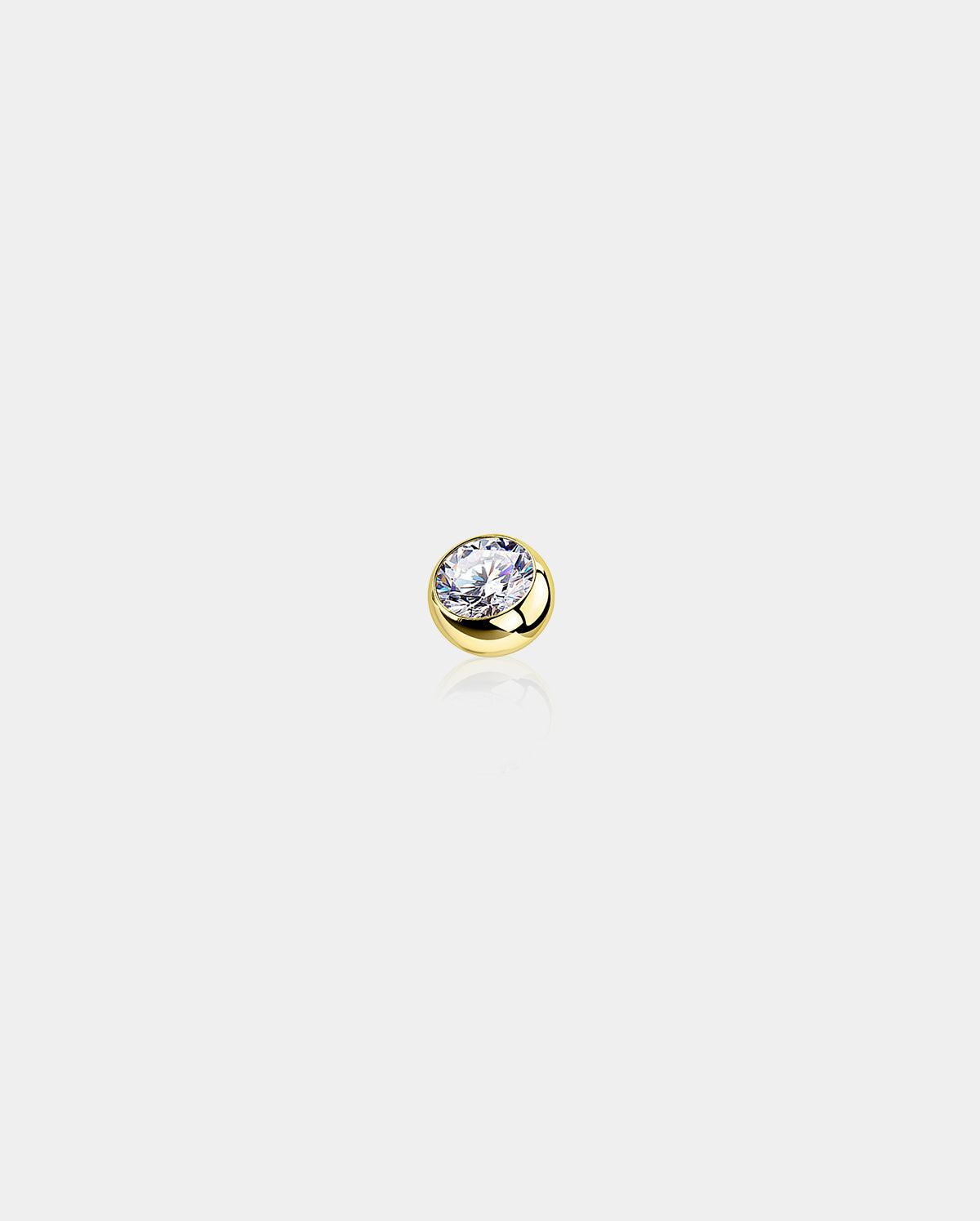 14K Gold CZ Belly Ring Repalcement Ball