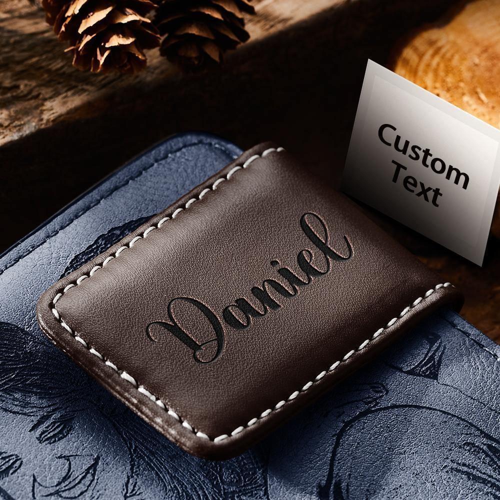 Engraved Money Clip Magnetic Leather Money Clip Gifts For Husband