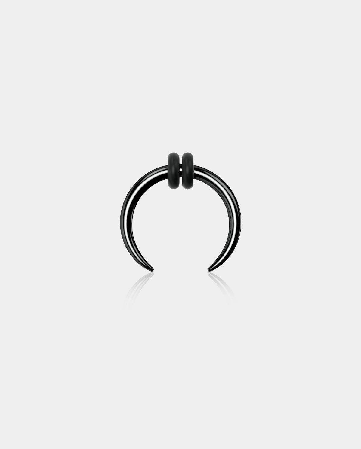 8-16G Cresent Horseshoe Septum Ring - Black / 12G/2.0mm / 10mm