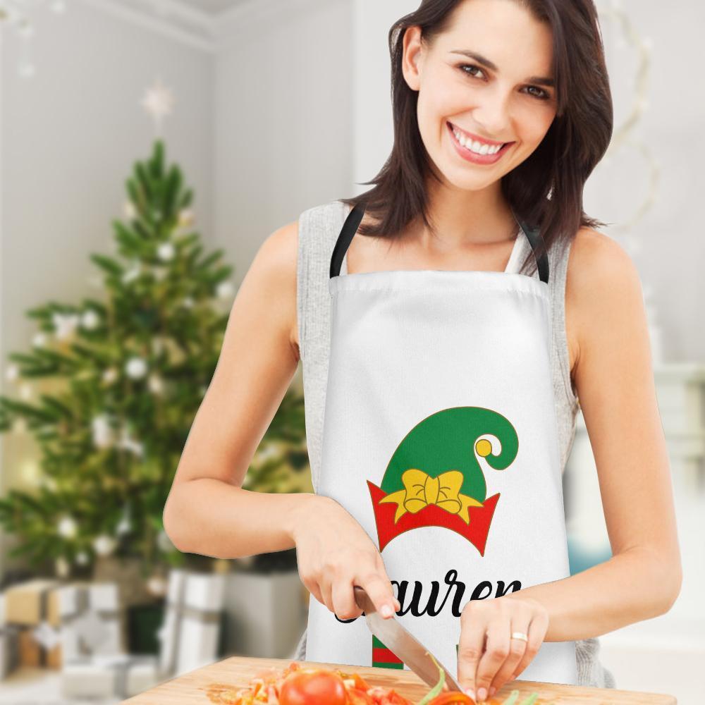 Christmas Apron Custom Printed Apron with Name Family Gifts Little Elves