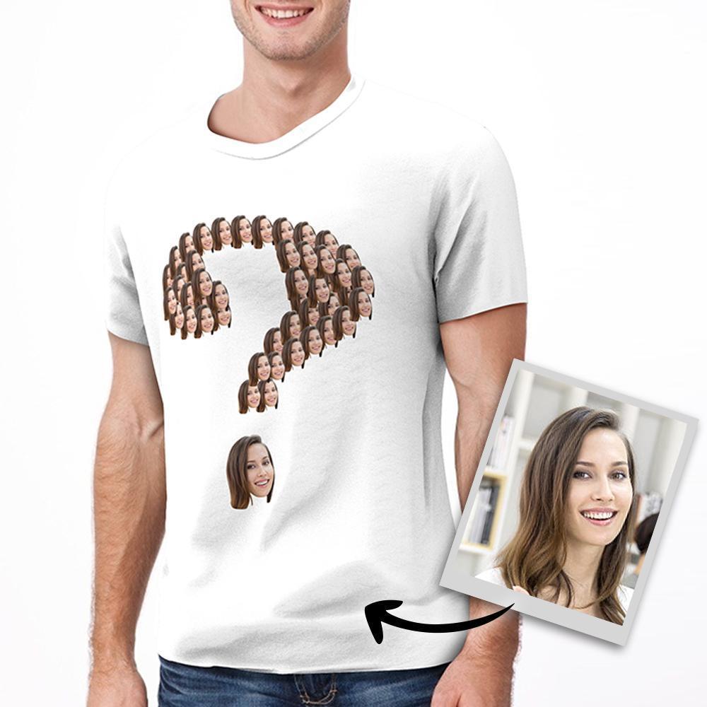 Custom Face Shirt Photo T-shirt Gift For Dad - Question Mark