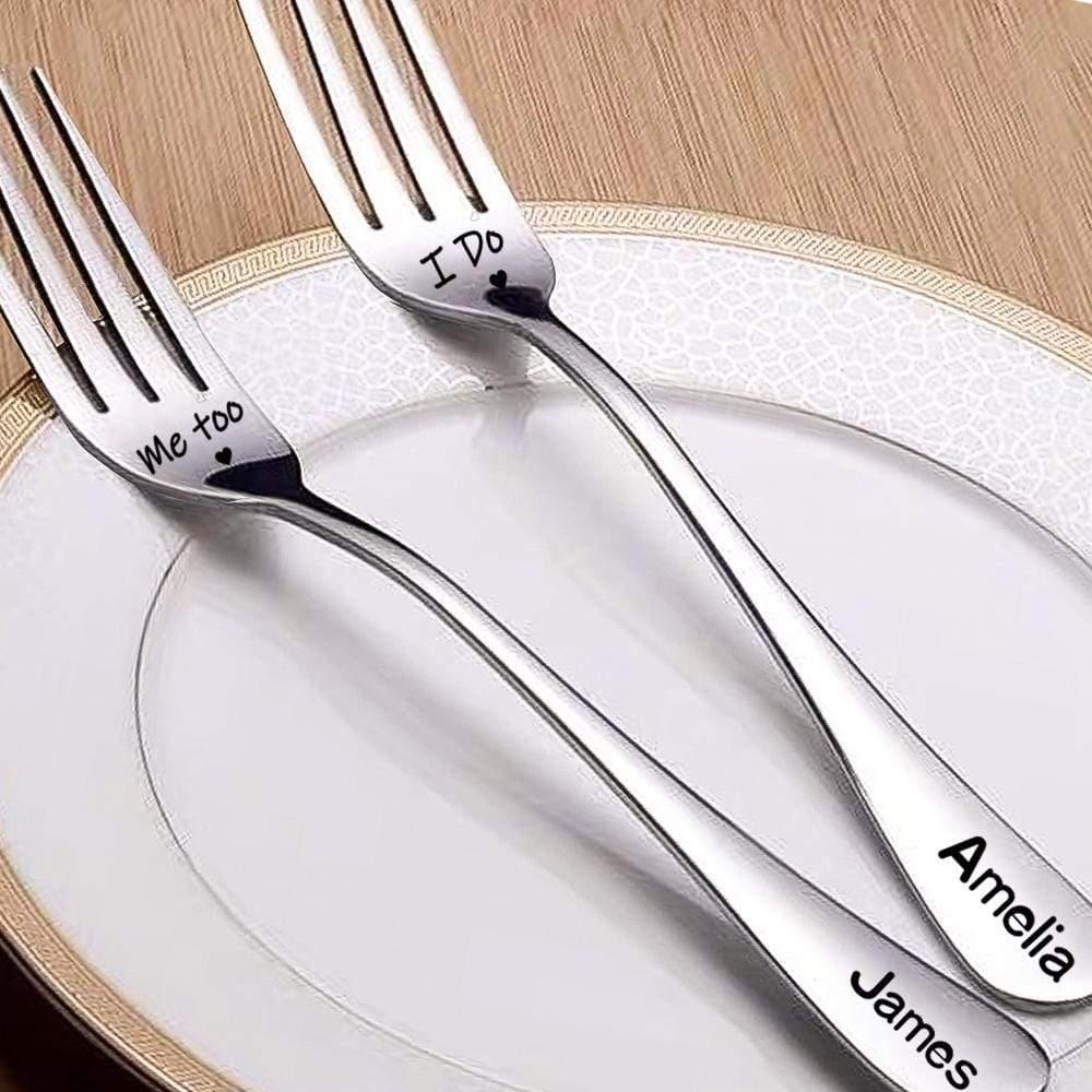 Custom Fork Engraved Fork Anniversary Gifts - I Do