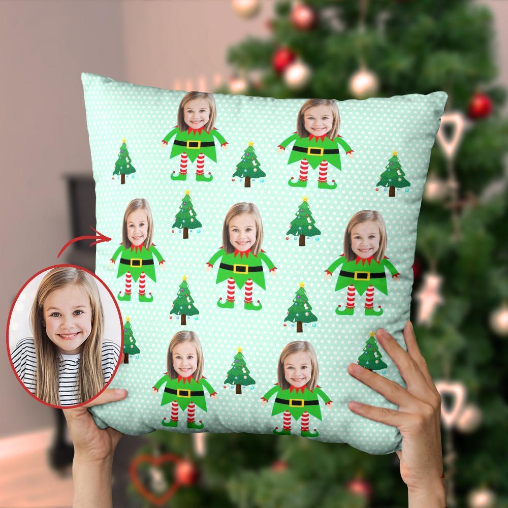 Christmas Gifts Custom Christmas Pillow Christmas Elf and Christmas Tree