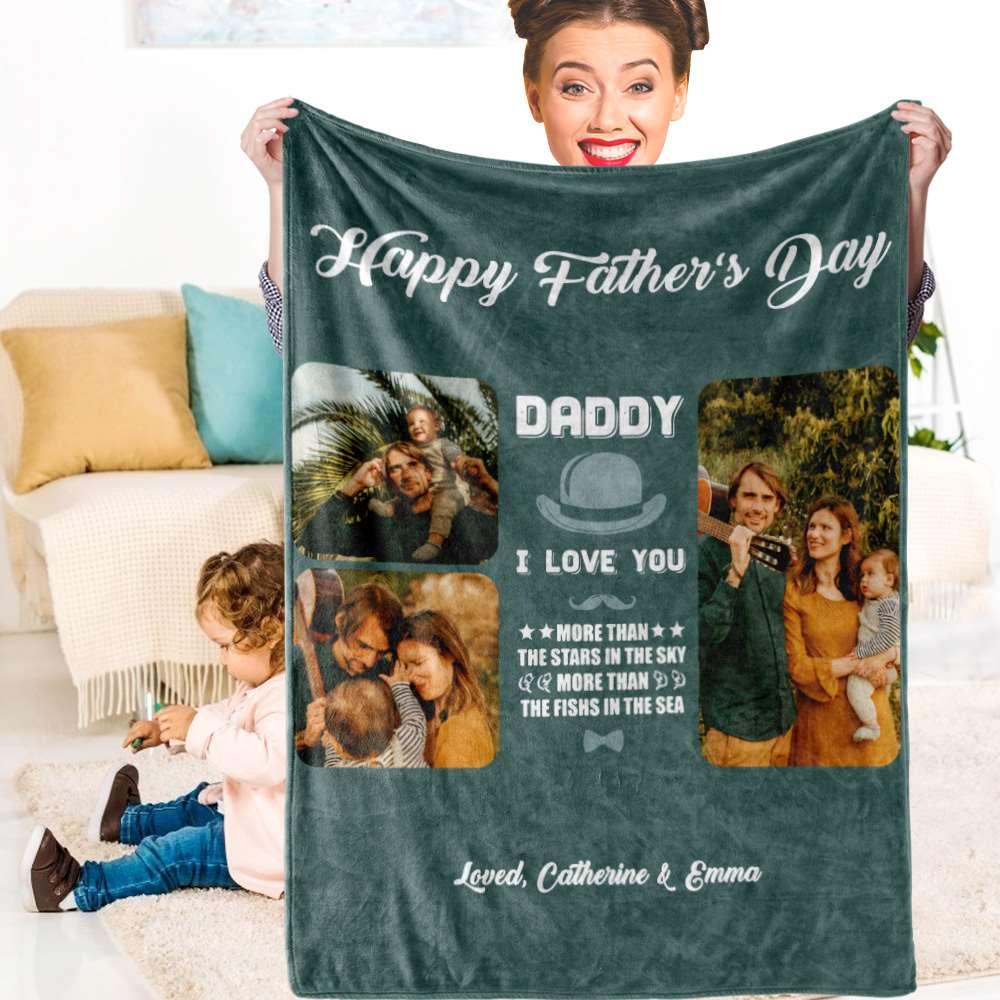 Custom Blanket Father's Day Blanket Love You More Than Anything