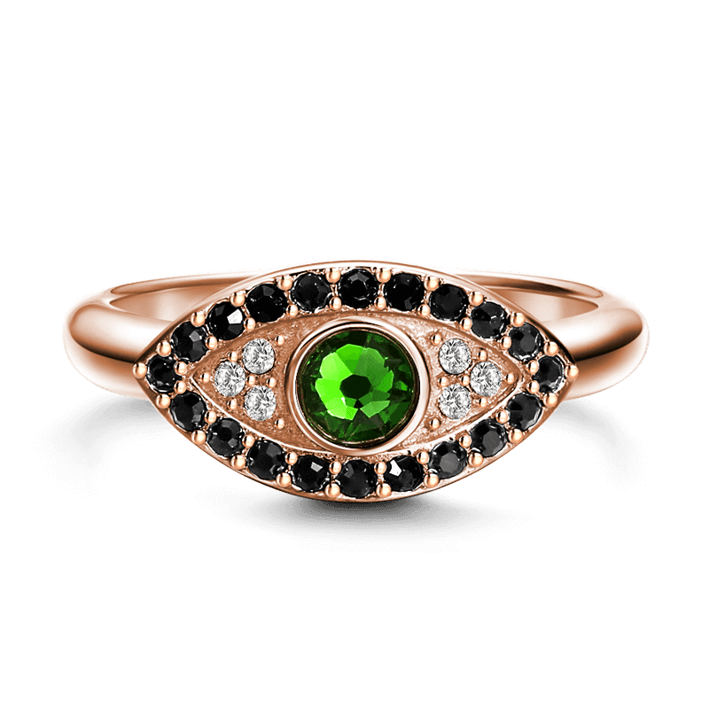 Evil Eye Ring Rose Gold Plated Silver For Women