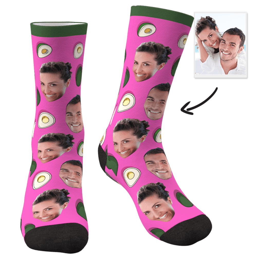 Avocado Sock Custom Socks with Face Christmas Gift