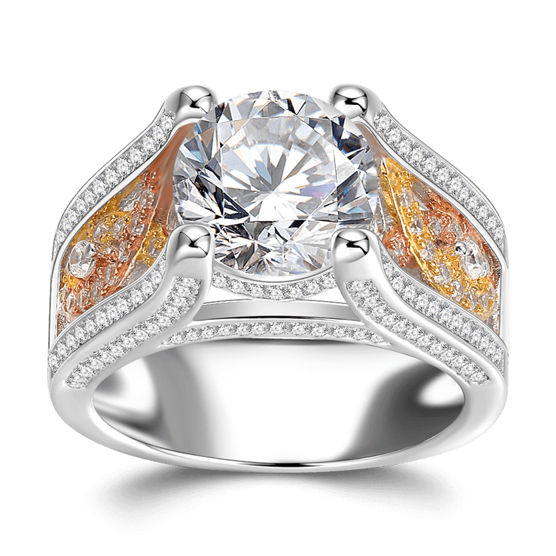 Guarding Love Wedding Promise Ring 14K Gold Plated Silver For Women