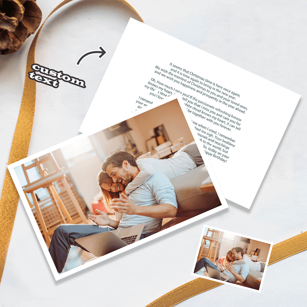 Custom Photo Card With Text Custom Greeting Card Any Occasions Gifts