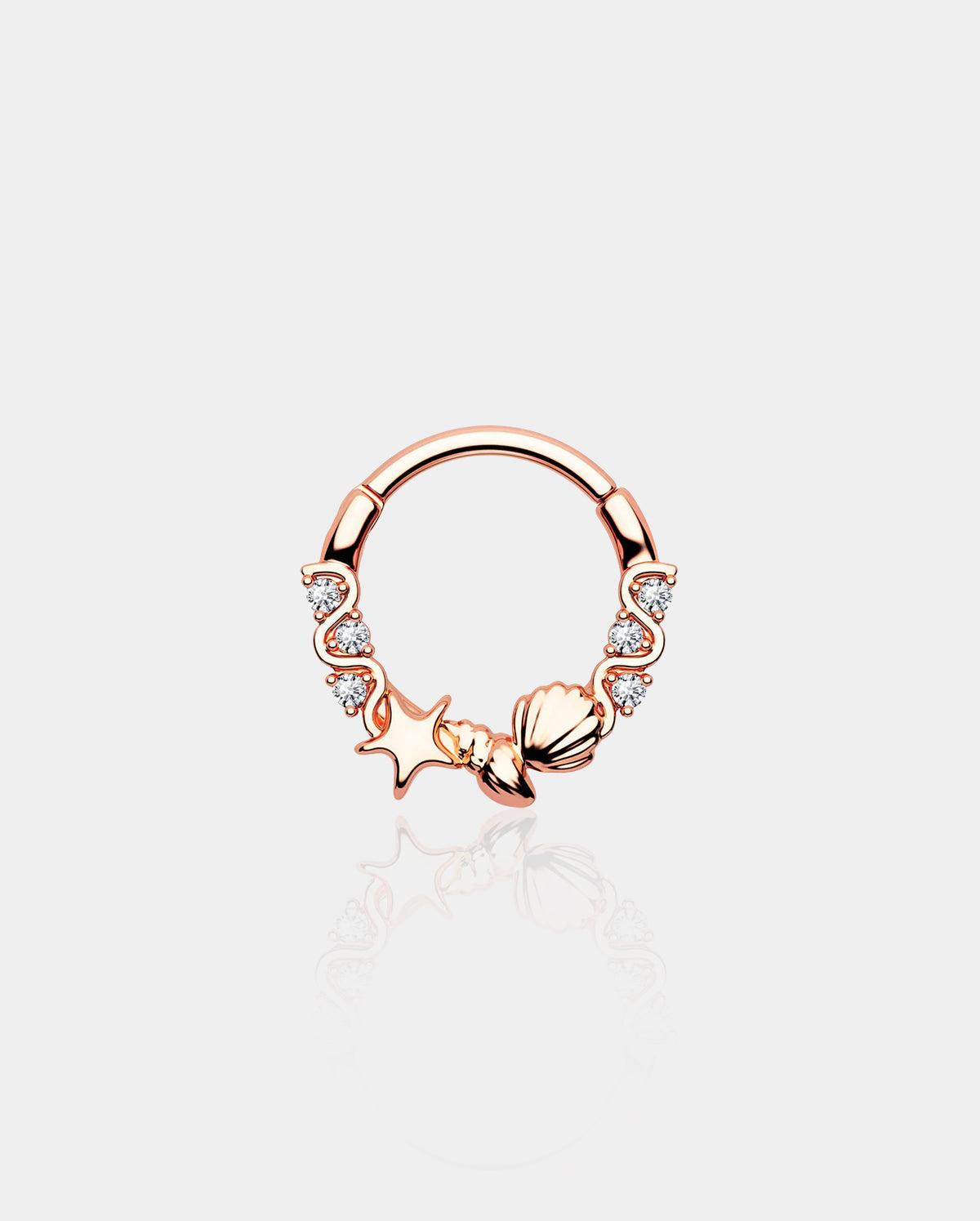 Aquarium Segment Septum Rings By Gina - Rose Gold / 8mm