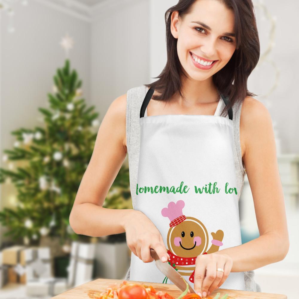 Christmas Apron with Name Custom Printed Apron Christmas Gifts Gingerbread