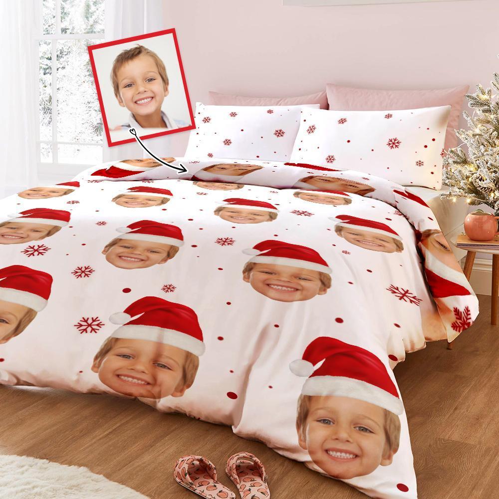 Christmas Gift Custom Bedding Duvet Cover Pillowcase Set Christmas Hat