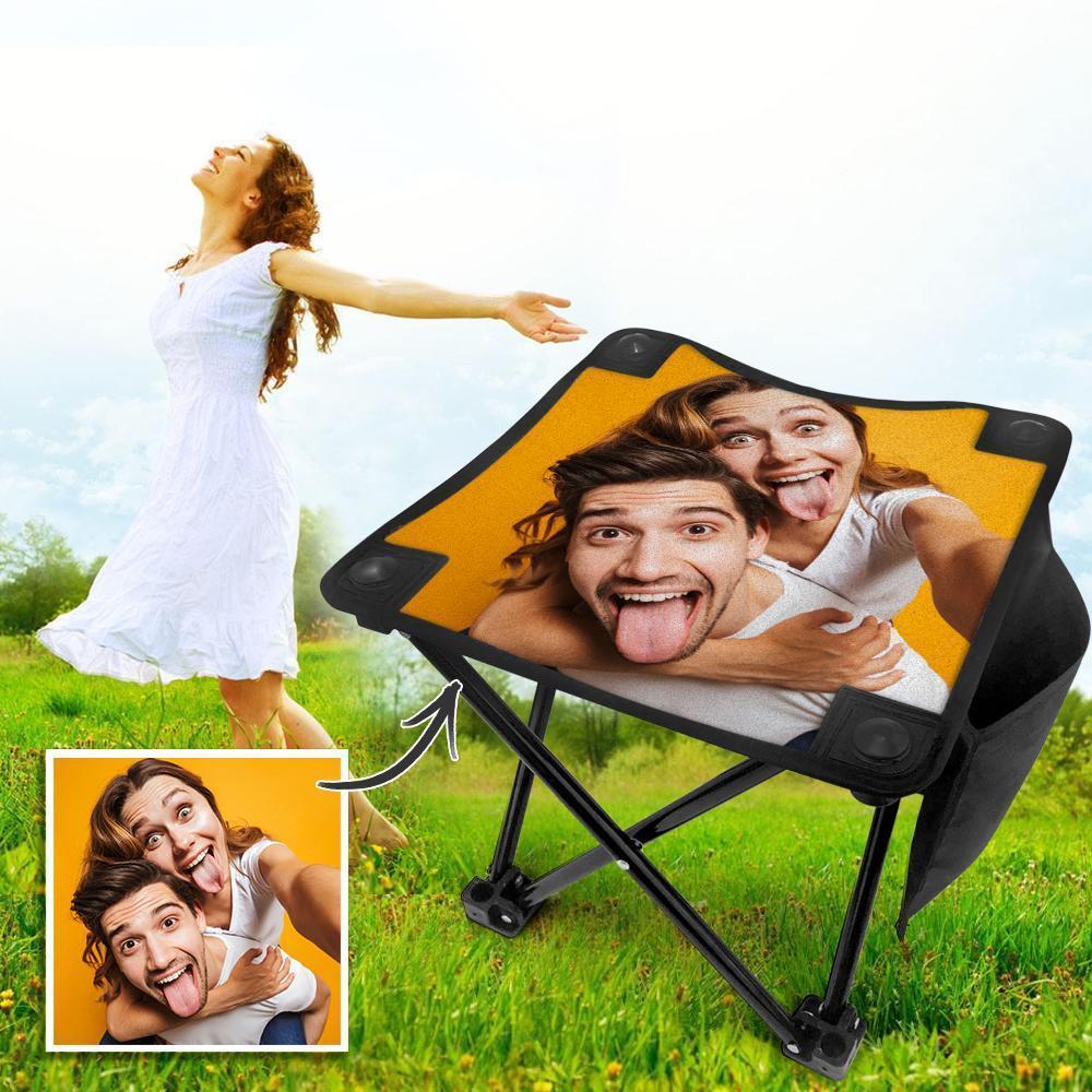 Photo Camping Stool Custom Picnic Chairs Personalized Folding Camping Chair Outdoor Slacker Chair
