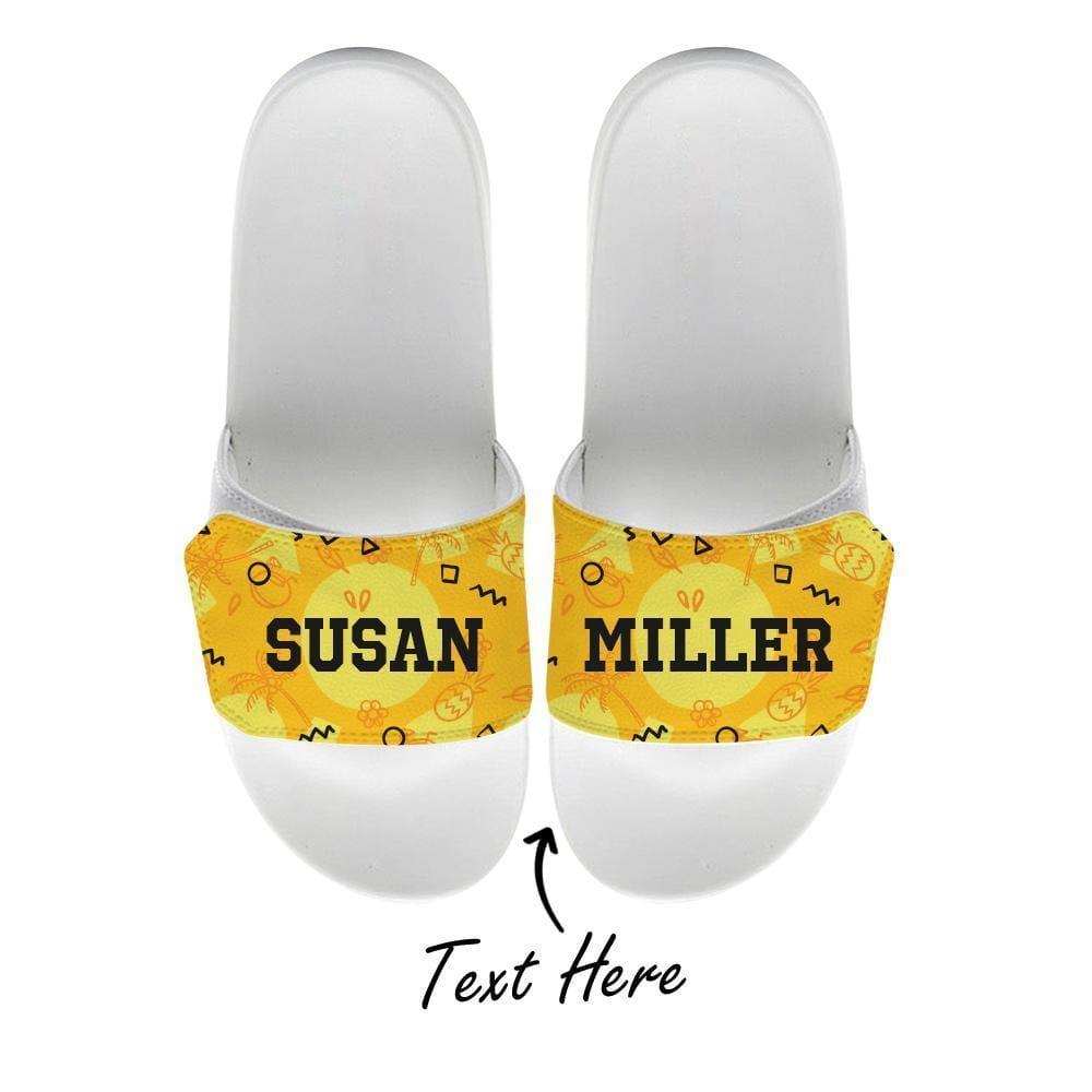 Personalized Name Slide Sandals - Yellow
