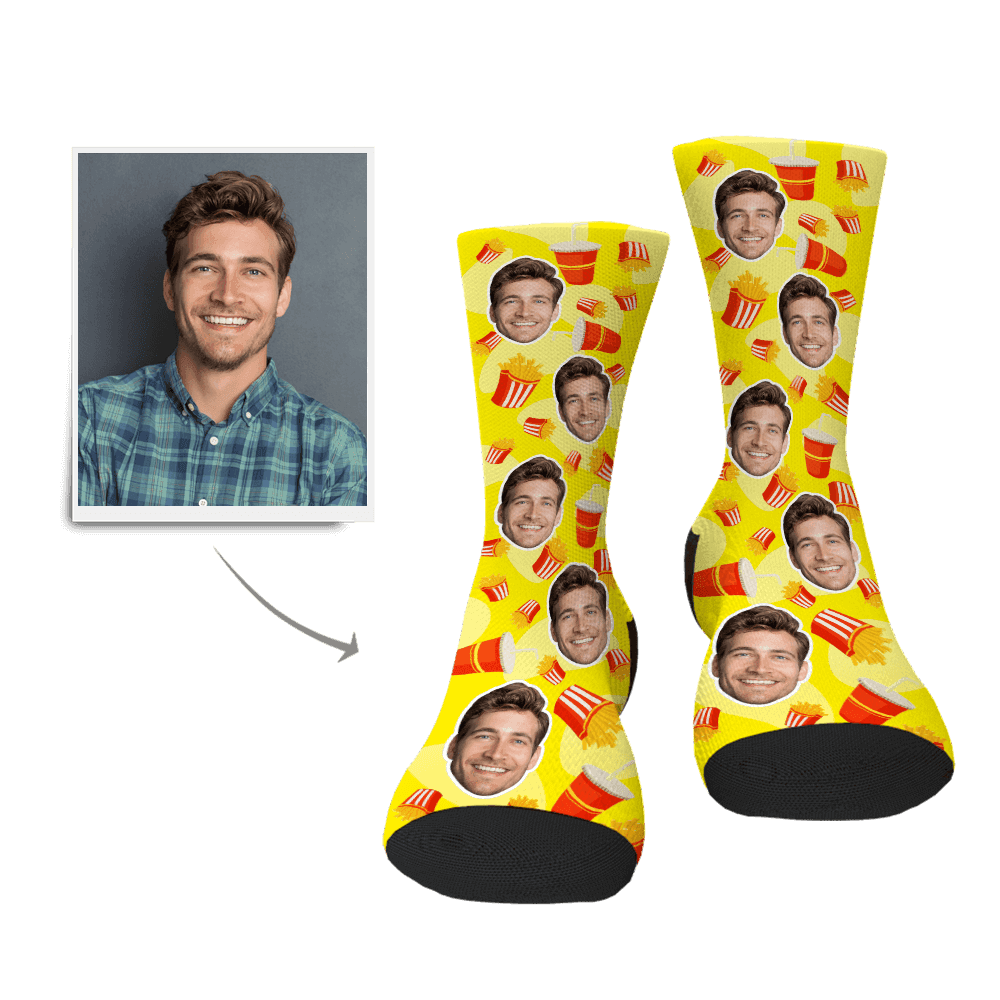 Funny Gift For Friend Personalized Socks Christmas Gift with Chips & Drink