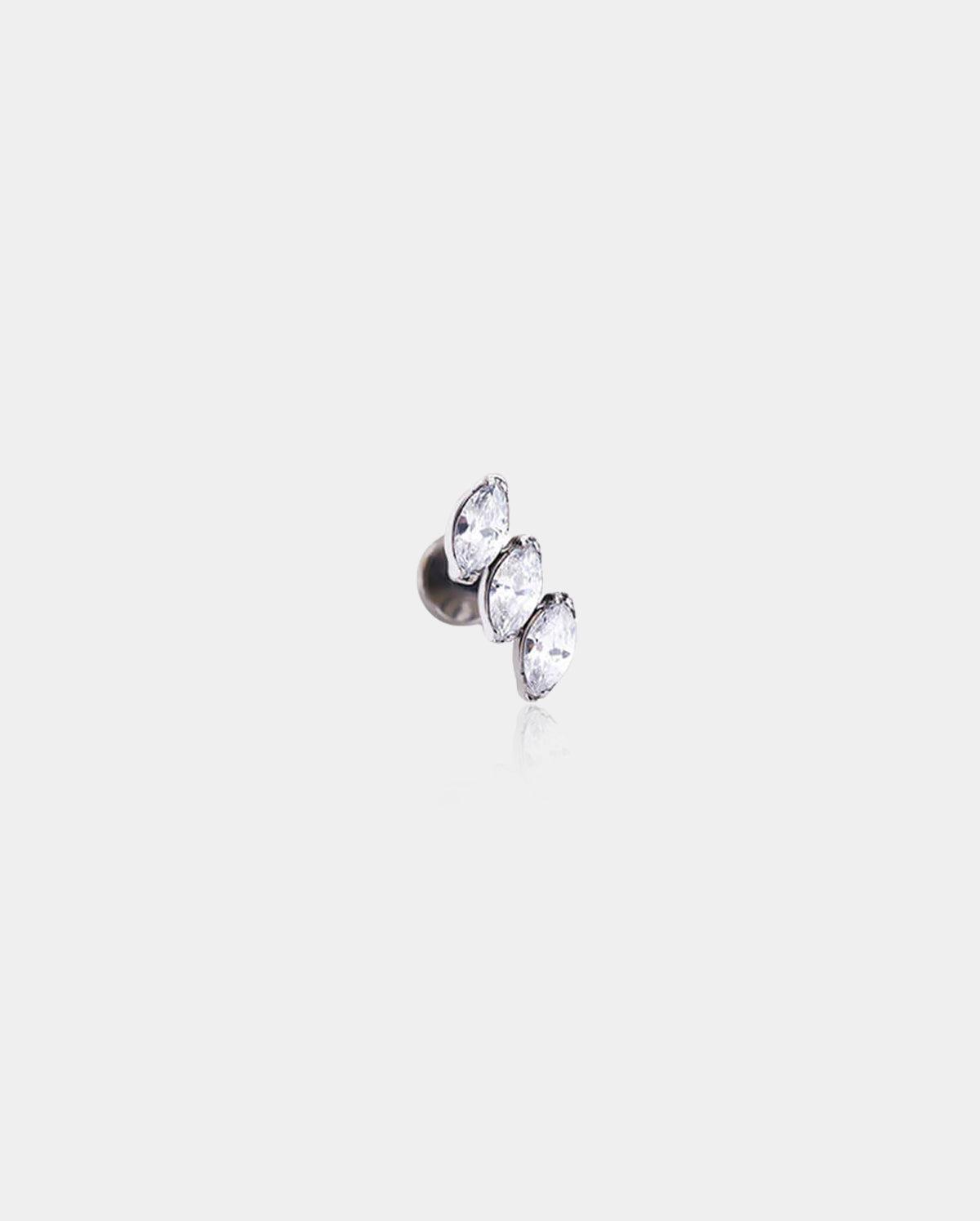 Windmill CZ Internally Threaded Titanium Helix Stud - Style2