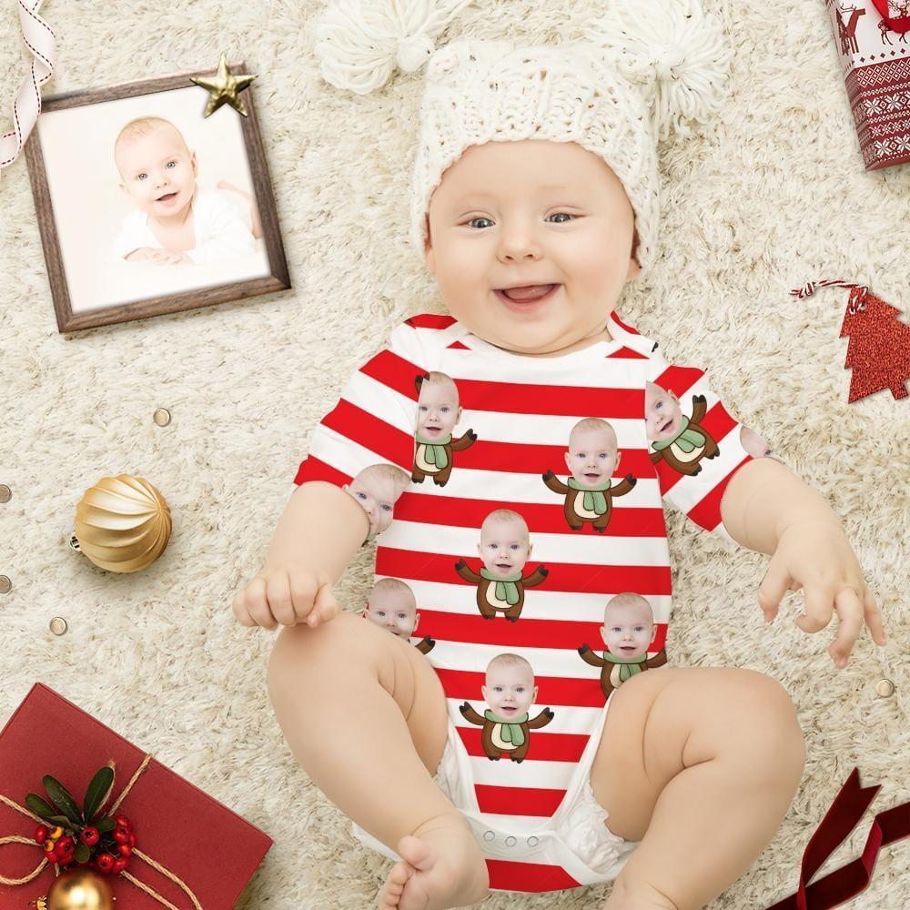 Custom Newborn Onesie Christmas Stripe Pattern Christmas Newborn Outfit