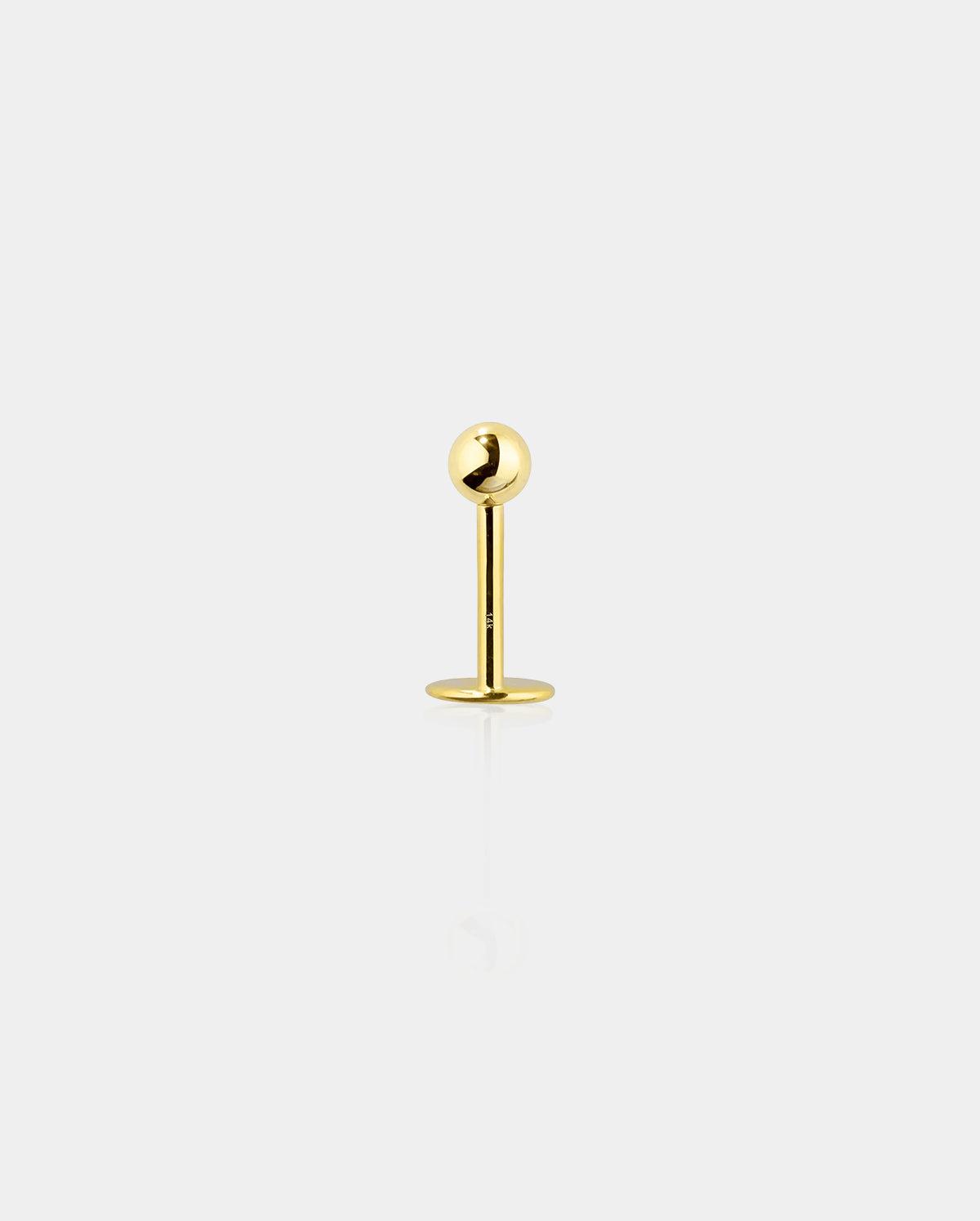 14K Gold Ball Lip Stud