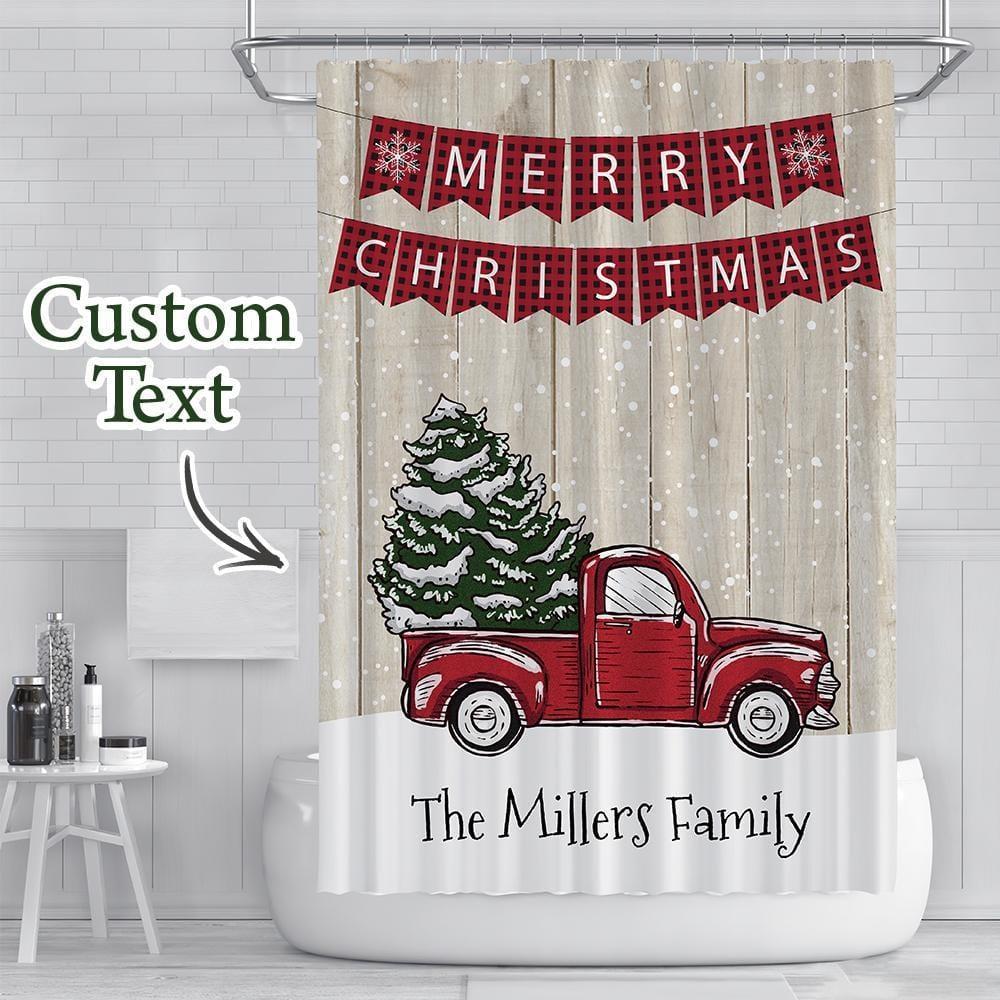 Custom Shower Curtains Printed Shower Curtain Christmas Bathroom Curtains