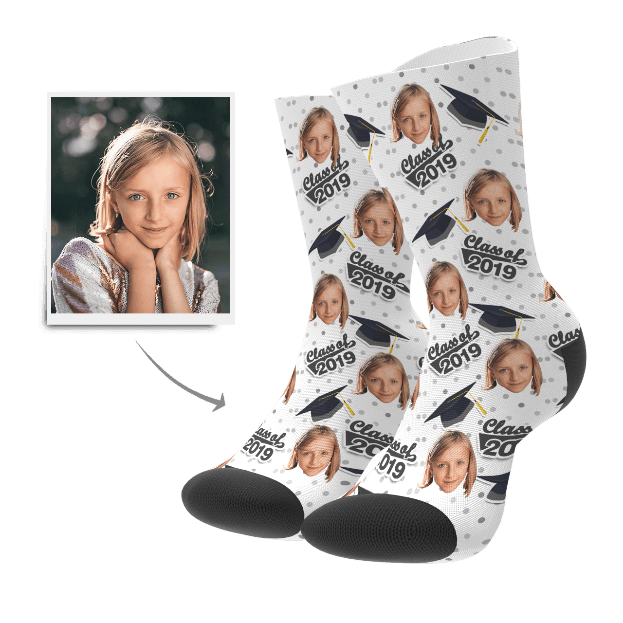 Graduation Gift Custom Socks Memorial Gift (Dots)