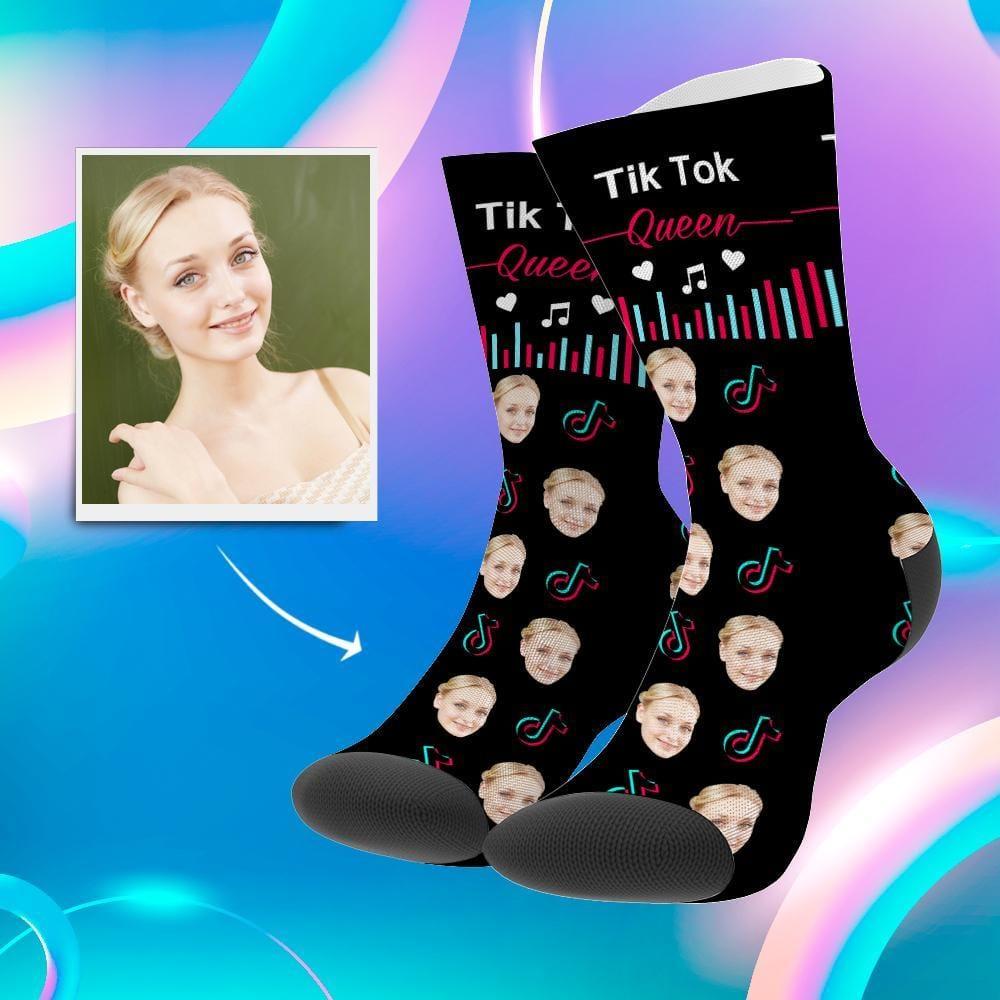 Tiktok Socks Custom Picture Socks Custom Gifts For TikTok Fans TikTok Queen Christmas Gift