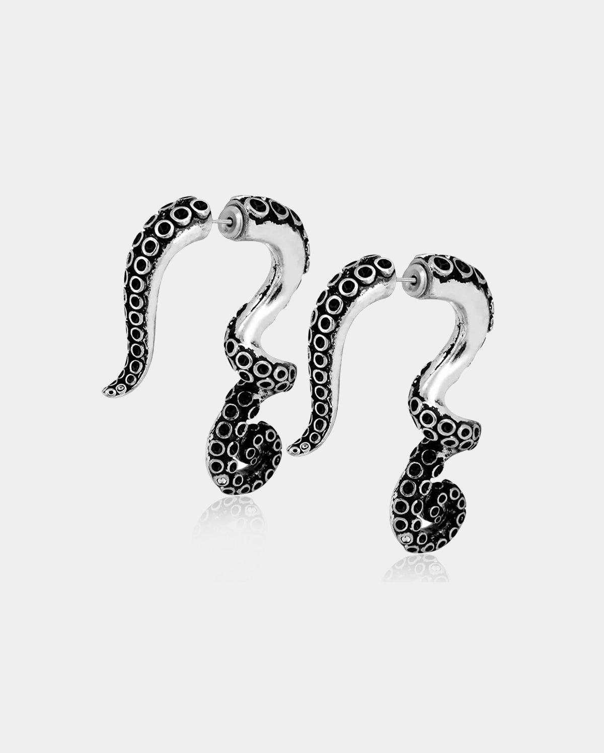3D Fake Gauge Earrings - Octopus