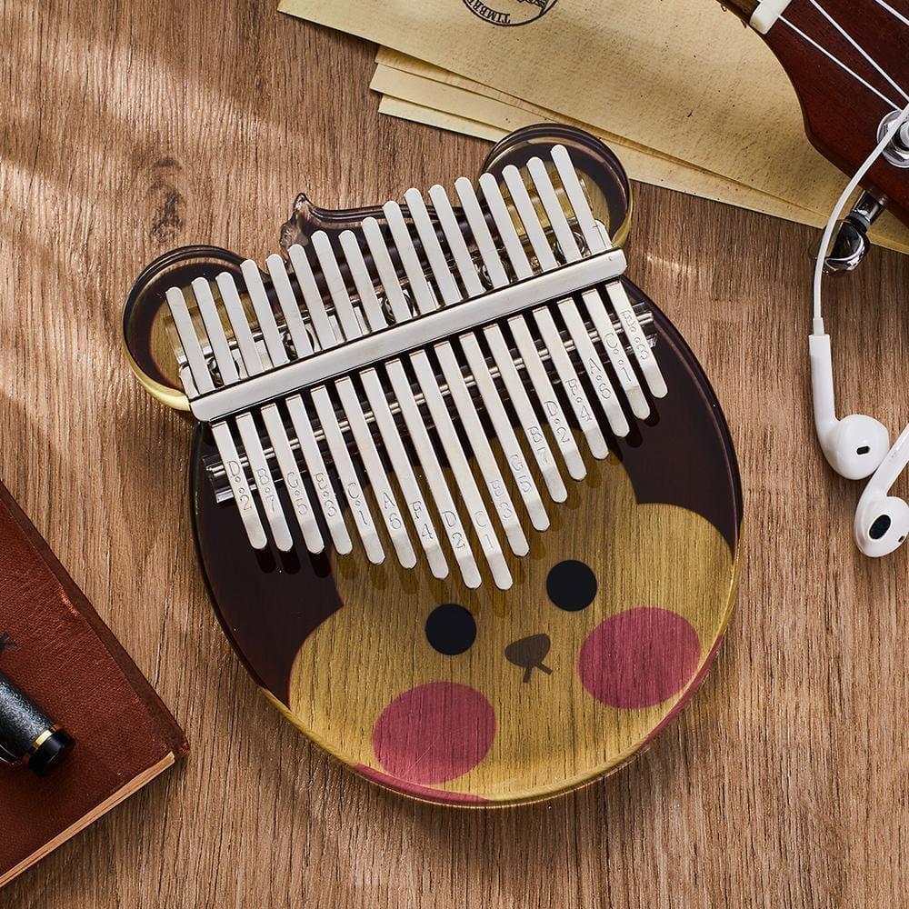 Kalimba Finger Piano Christmas Gifts for Family 17 Keys Acrylic Monkey