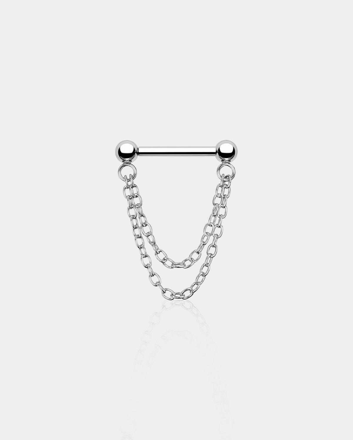 Threadless Septum Chain - Silver / 10mm