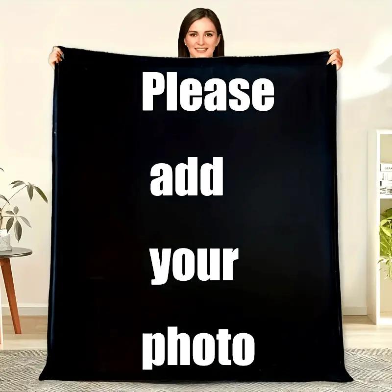 1 Piece Custom Photo Personalized Family Blanket-Ideal Gift for Holidays, Birthdays and Commemorative Events-Warm and Comfortable, Suitable for Family