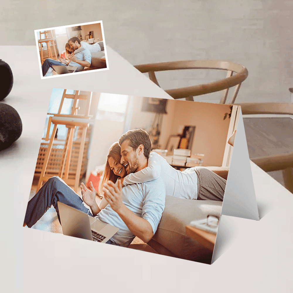 Personalized Greeting Card With Your Photo And Text Gifts for All Occasions Folded Card