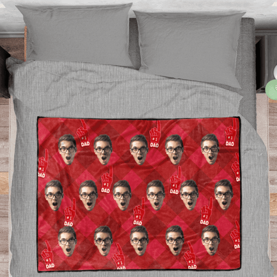 Face Blanket Custom Blanket Father's Day Gift - "NO.1 Dad"