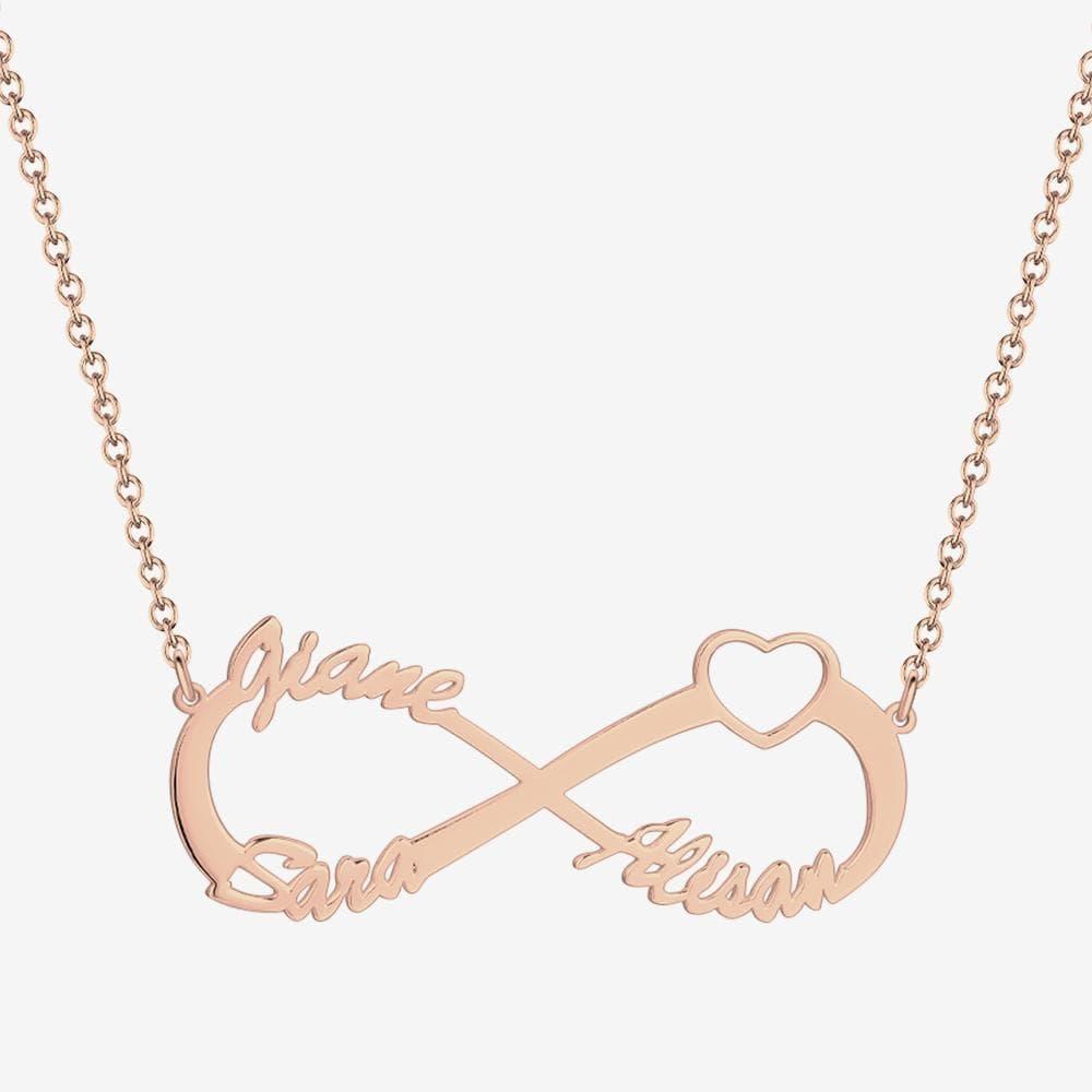 Infinity Necklace Birthday Gift Memorial Gifts - Three Name