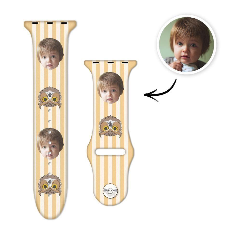 Custom Face Cute Animals Apple Watch Band Silicone Gift For Family
