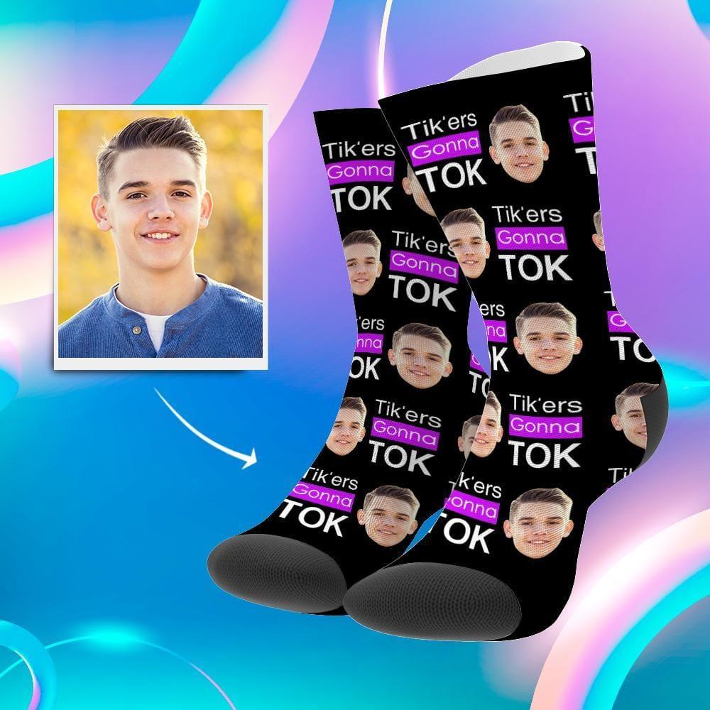 Tiktok Socks Personalised Face Socks Gifts For TikTok Lovers Tikers Gonna Tok Christmas Gift