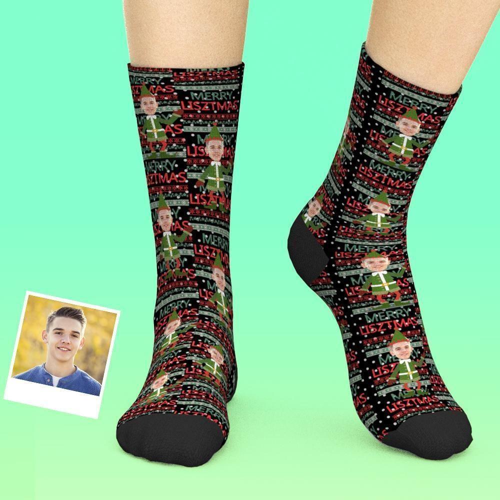 Custom Face Socks Christmas Gifts Funny Christmas Elf Socks