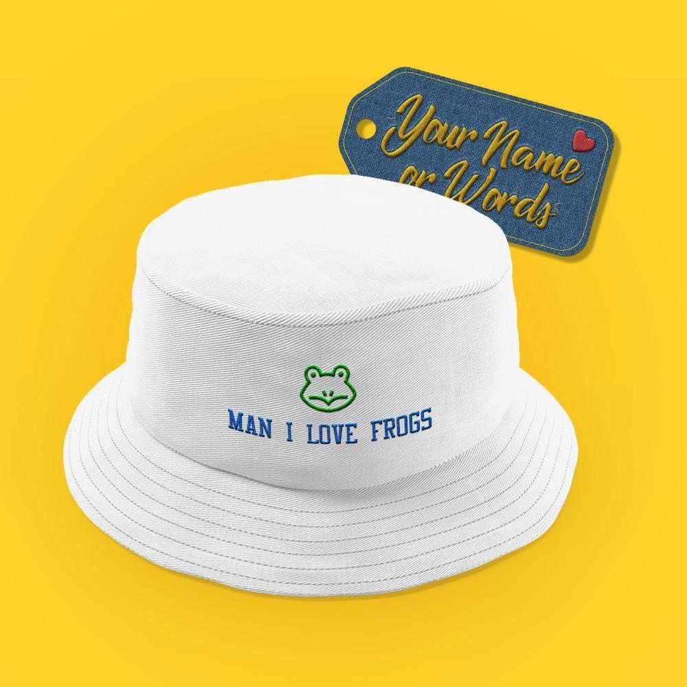 Custom Bucket Hat With Frog And Text Embroidered Unisex Hat 9 Colors